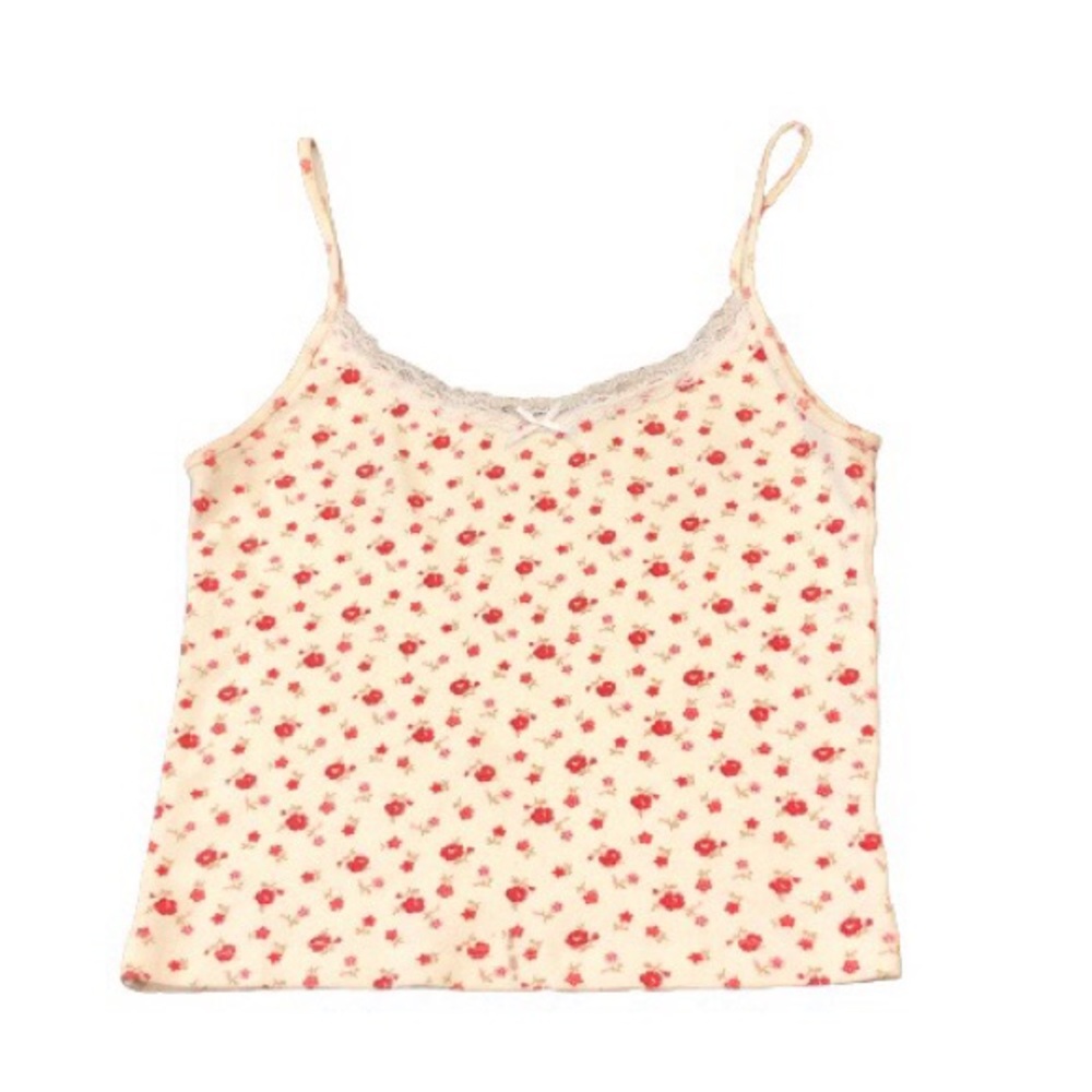 SOLD red floral tank top brandy melville